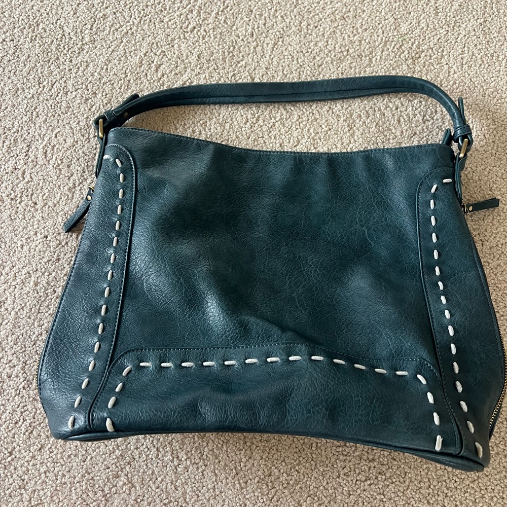 Anthropologie Blue Antik Kraft Shoulder Bag